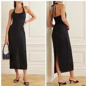 Reformation yana linen halter dress